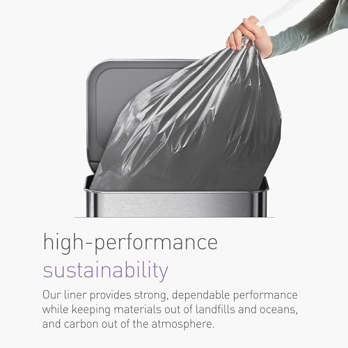 simplehuman Odorsorb Custom Fit Trash Liners, 80 Count, 50-65L