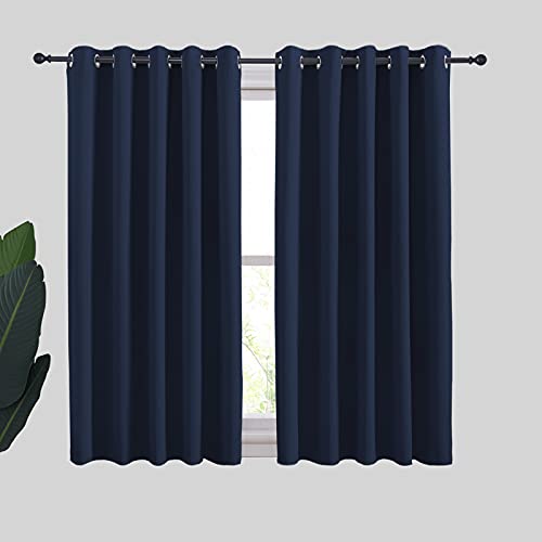 NICETOWN Blackout Curtains - 70x54 Inch Thermal Insulated Drapes, Navy (Set of 2)