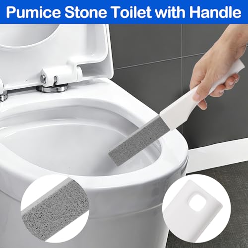Pumice Stone Toilet Bowl Cleaner with Handle for Hard Water