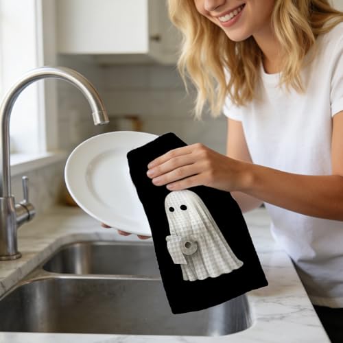 Funny Halloween Ghost Hand Towel - 16x24 inch Soft Polyester Decor (Color-1)