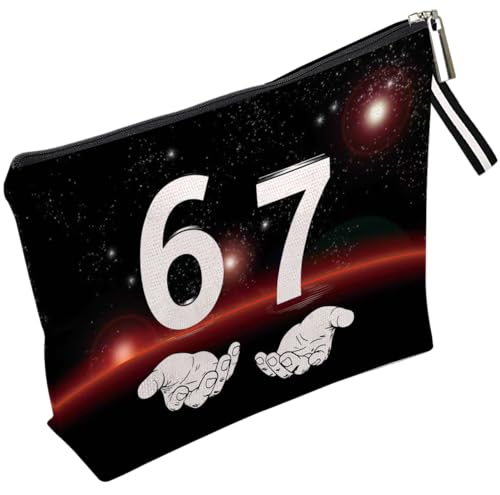 Starry Sky 67 Meme Makeup Bag Waterproof Cosmetic Pouch with Lanyard
