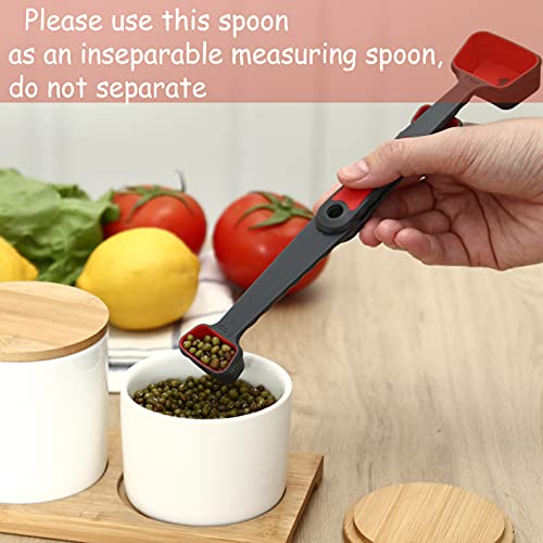 Collapsible Silicone Measuring Cups & Spoons Set - 8 Pieces, Pink & Orange
