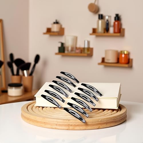 Black Metal Snap Hair Clips 24 Pcs - 2.16 Inch No-Slip Hair Barrettes