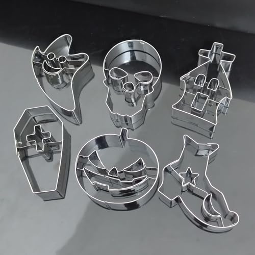 Sthrucrack 6-Piece Stainless Steel Halloween Cookie Cutter Set