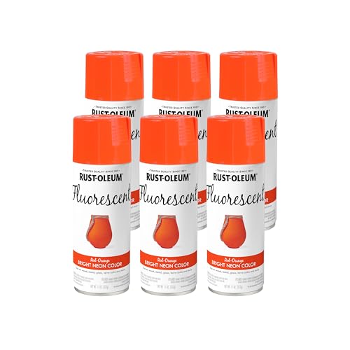Rust-Oleum Specialty Fluorescent Spray Paint, Red Orange, 11 oz - 6 Pack