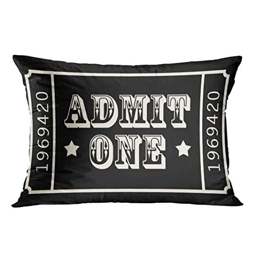 HODKHNO 12x20 Inch Circus Theatre Ticket Throw Pillow Cover