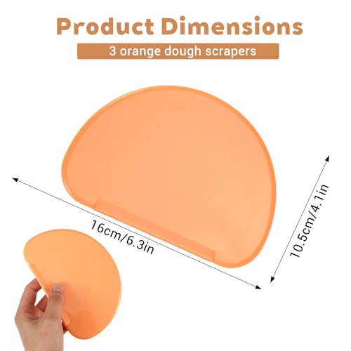 Fiyooau 3-Piece Flexible Silicone Dough Scraper Set for Baking and Pastry