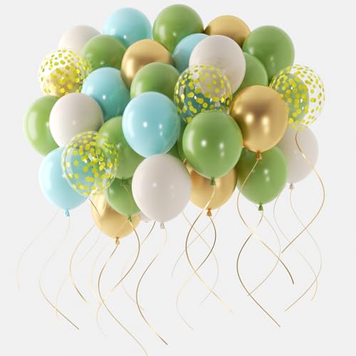 Pricl Blue and Green Balloon Garland Kit 65 Pcs Confetti Balloons