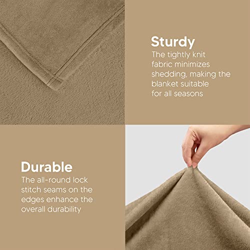 Utopia Bedding King Size Camel Fleece Blanket (90x102 Inch)