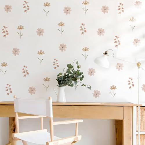 Boho Watercolor Nursery Wall Stickers - 4 Removable Decals