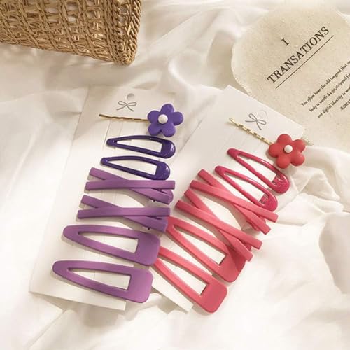 7Pcs Yellow Sweet Flower Hair Clips Gold Barrette Hairpins for Women