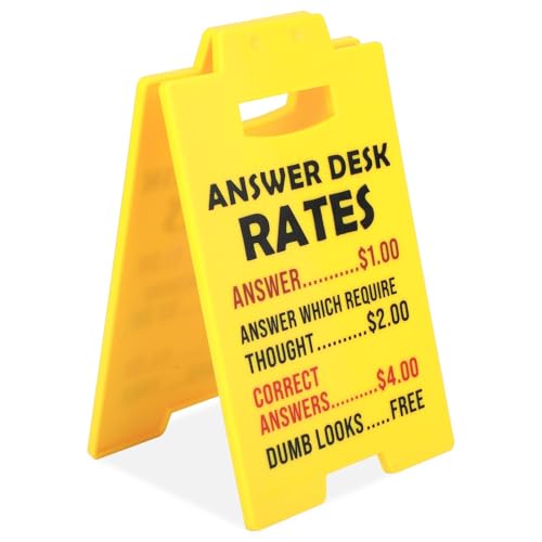 Funny Desk Rates Sign - 6.3x3.94 Inch Office Gag Gift