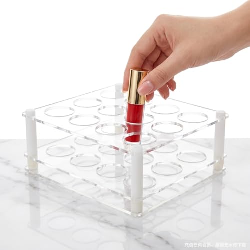 BOXIN 12-Slot Acrylic Roller Bottle Holder for 10ml Essential Oil Rollers