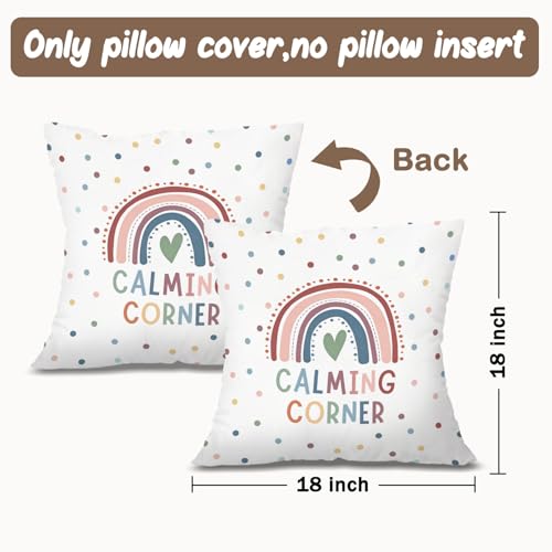Calm Down Corner Pillow Cover 18x18 - Counseling Office Decor for Students