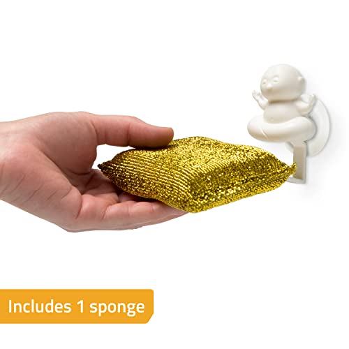 Yogi Sponge Holder with Suction Cup - Cute Plastic Kitchen Sink Organizer
