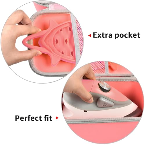 GWCASE Case Compatible with Newbealer/for Sunbeam Hot-2-Trot/for Oliso M3Pro M2 Mini Travel Iron for Sewing, Carrying Holder for Small Craft Quilting Irons with Steam& Silicone Rest (Box Only)- Coral