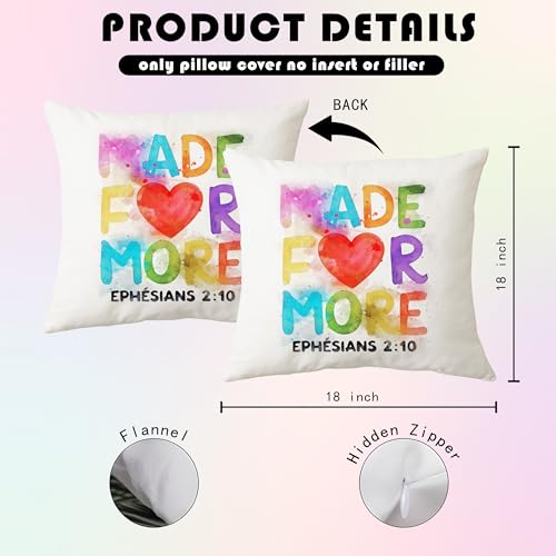 Made for More Ephesians 2:10 Pillow Cover - 18x18 Inspirational Decor