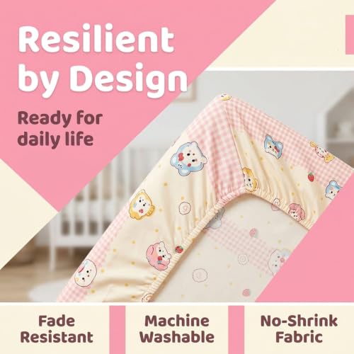 Fitted Baby Crib Sheets 2-Pack, Ultra-Soft Microfiber for Cribs & Toddlers