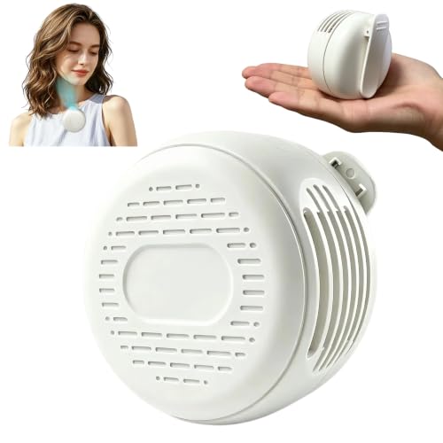 Wearable Mini Clip-On Fan - Portable Bladeless 3-Speed Fan in White
