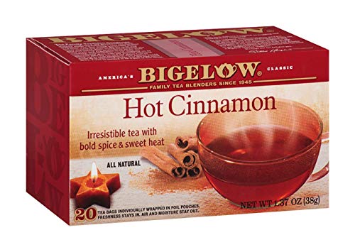 Bigelow Hot Cinnamon Tea, Premium Spiced Black Tea Bags, 20 Count