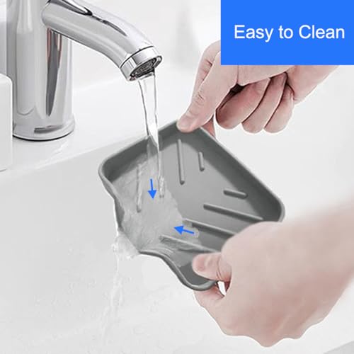 Kitchen Sink Sponge Holder with Drain Spout - 4.7" x 3.6" Grey
