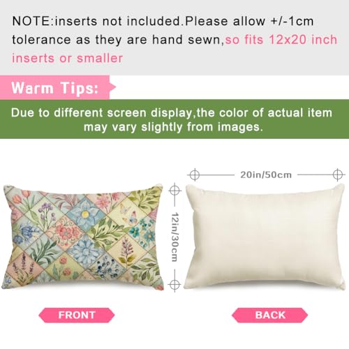 RABUSOFA Colorful Floral Spring Pillow Cover 12x20 - Pack of 1