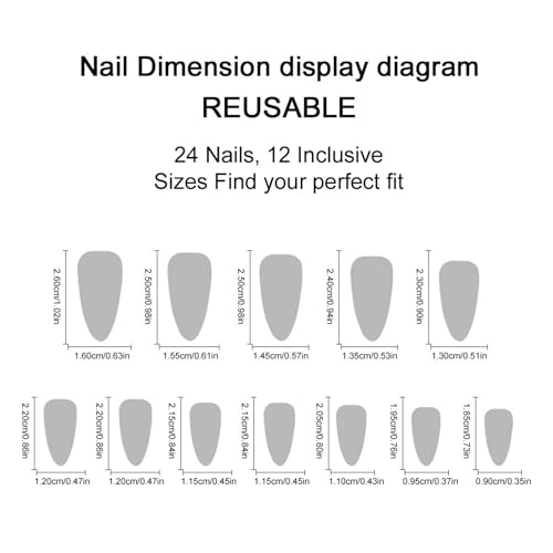 Octoswave Long Almond Press on Nails with French Flowers - 24pcs