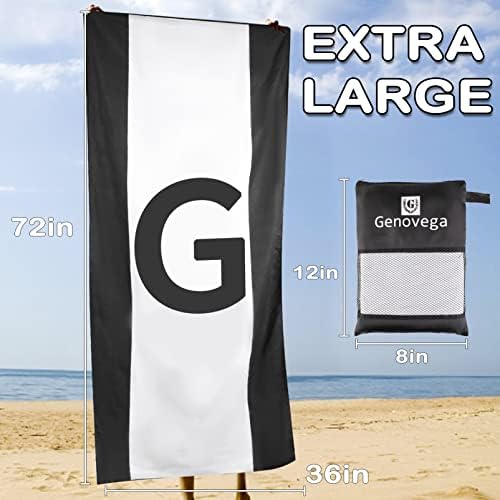 Personalized Extra-Large Microfiber Beach Towel - Quick Dry & Packable