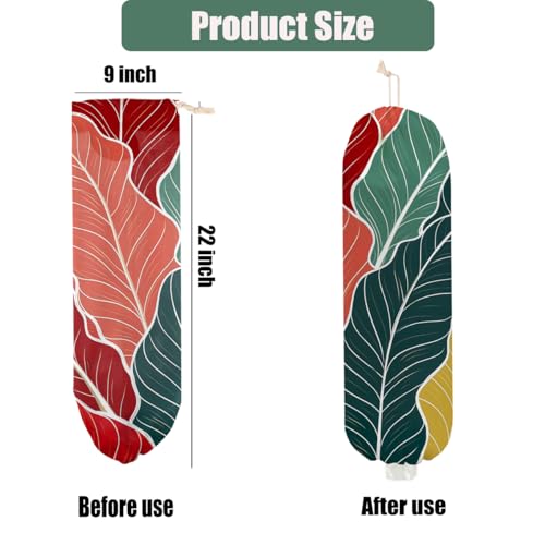 Palm Leaves Plastic Bag Holder - Wall-Mounted Grocery Bag Organizer