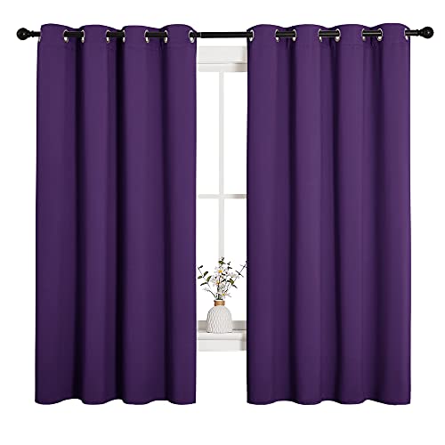 NICETOWN Thermal Insulated Blackout Curtains - 55" x 68" Royal Purple (2 Pcs)