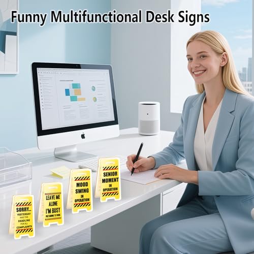 8-Piece Humorous Desk Sign Set for Office Cubicles - Fun Gag Gifts