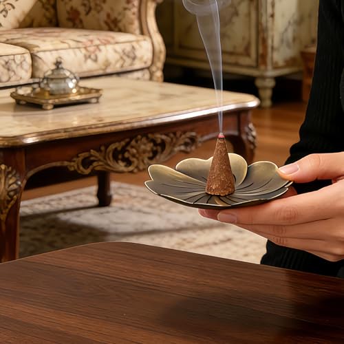2-Pack Brass & Bronze Incense Holders for Cones & Candles