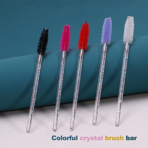 YITOU Disposable Eyelash Mascara Brushes and Crystal Spoolie Wand Applicators 50 PCS