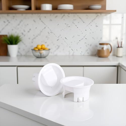 2-Pack White Plastic Lids for Glass Water Pitchers - Splash Resistant & Dust Proof