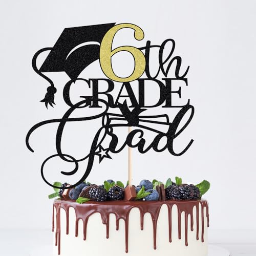 6th Grade Graduation Cake Topper - Class of 2026 Decor