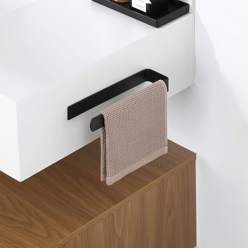 Matte Black Self Adhesive Hand Towel Holder for Bathroom