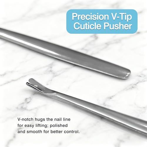5-Piece Stainless Steel Cuticle Pusher & Manicure Tool Set