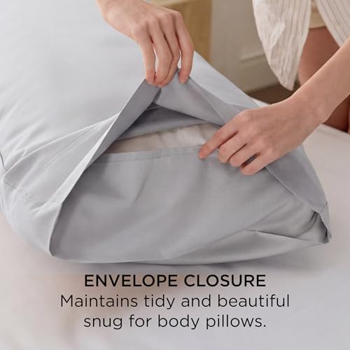 Bedsure Body Pillowcase, Light Grey, 20" x 54", Rayon from Bamboo