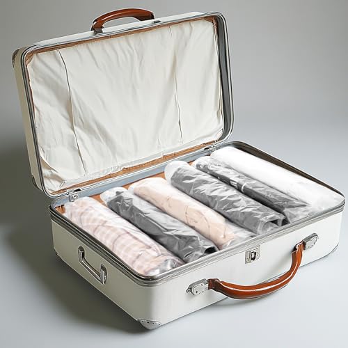Travel Vacuum Compression Bags Space Saver Set - Waterproof & Reusable