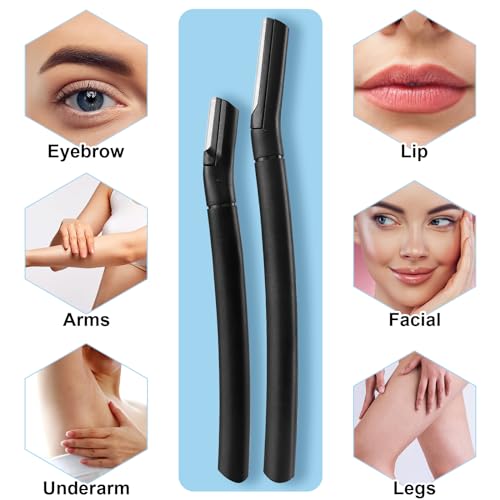 HFATMOS 6 Pcs Eyebrow Razor and Facial Shaver Tool with Protective Cover