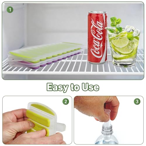 Lily's Home Silicone Ice Cube Tray Set - BPA-Free, Stackable Design