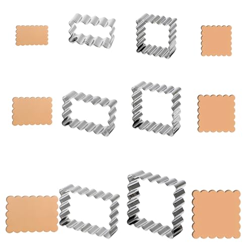 Stainless Steel Cookie Cutter Set - 6PCS Rectangle & Square Molds