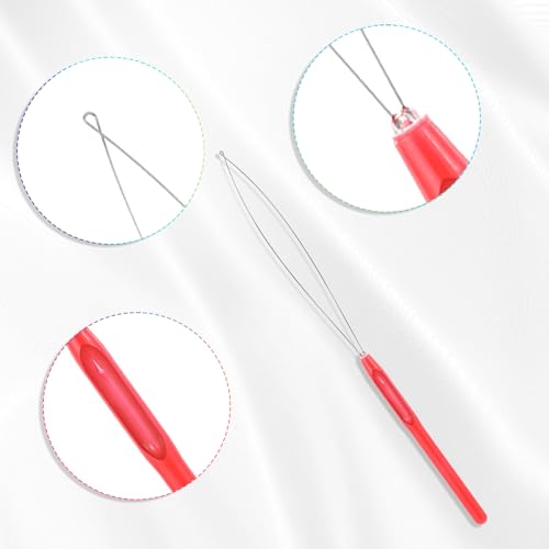 10-Piece Hair Extension Loop Needle Threader & Pulling Hook Tool Kit
