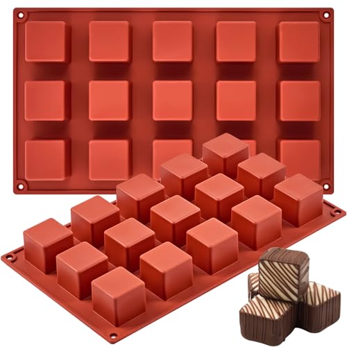 30-Cavity Silicone Cube Cake Molds - 2 Pack for Baking