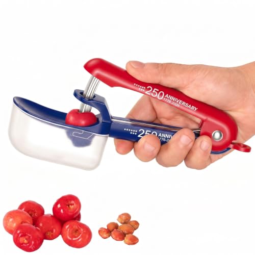 Makmzoon Stainless Steel Cherry Pitter Tool with Splash Guard