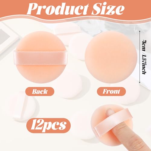 Shimmeroo 12Pcs Mini Makeup Puff Soft Finger Puffs for Foundation and Powder