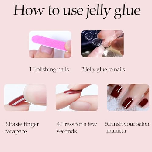 WAFOLOZE Caramel Short Square Press on Nails Glossy False Nails Kit