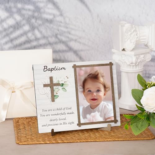 Baptism Photo Frame for Boys & Girls with Gift Box - 4" x 6" Keepsake