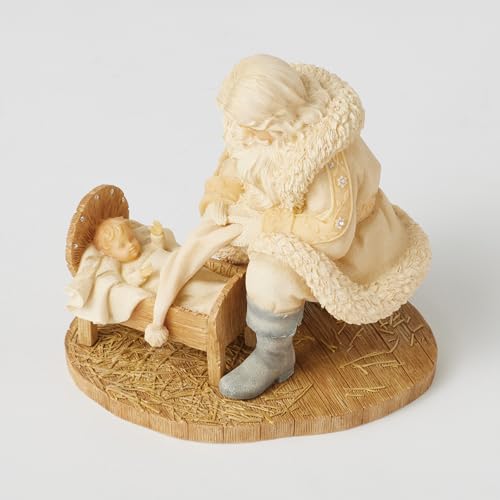 Christmas Santa and Baby Jesus Figurine - Foundations Collection, 5.12 Inch