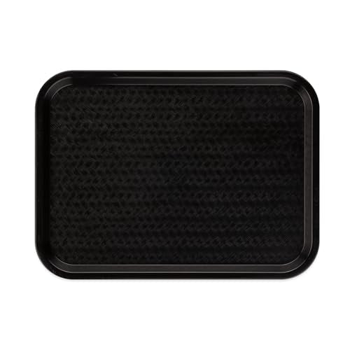 Carlisle Cafe Tray 10 x 14 Inches, Black, Durable Polypropylene Fast Food & Cafeteria Tray (0.6" x 0.5" x 0.2")